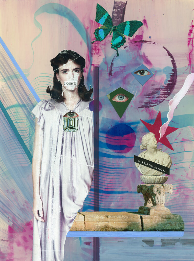 peinture contemporaine et collage sur papier photo fujifilm de l'artiste plasticienne et illustratrice Charlotte Guitard 2021