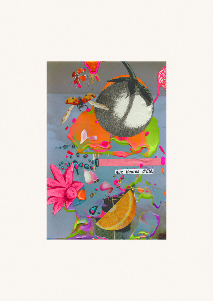 Aux heures d'été, peinture et collage sur photo, Charlotte Guitard, 2022, contemporary painting and collage on photograph, Charlotte Guitard
